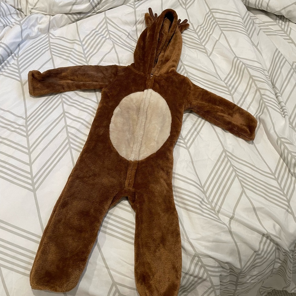 Fleece Reindeer Zip Up with Hood🎄